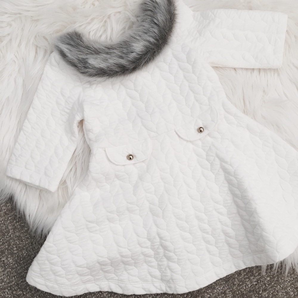 Janie and Jack Faux Fur Collar Dress